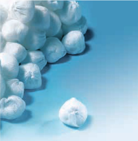 Tamponi di garza diam. 30mm c/elast. s/filo di bario blister da 5 pz. 