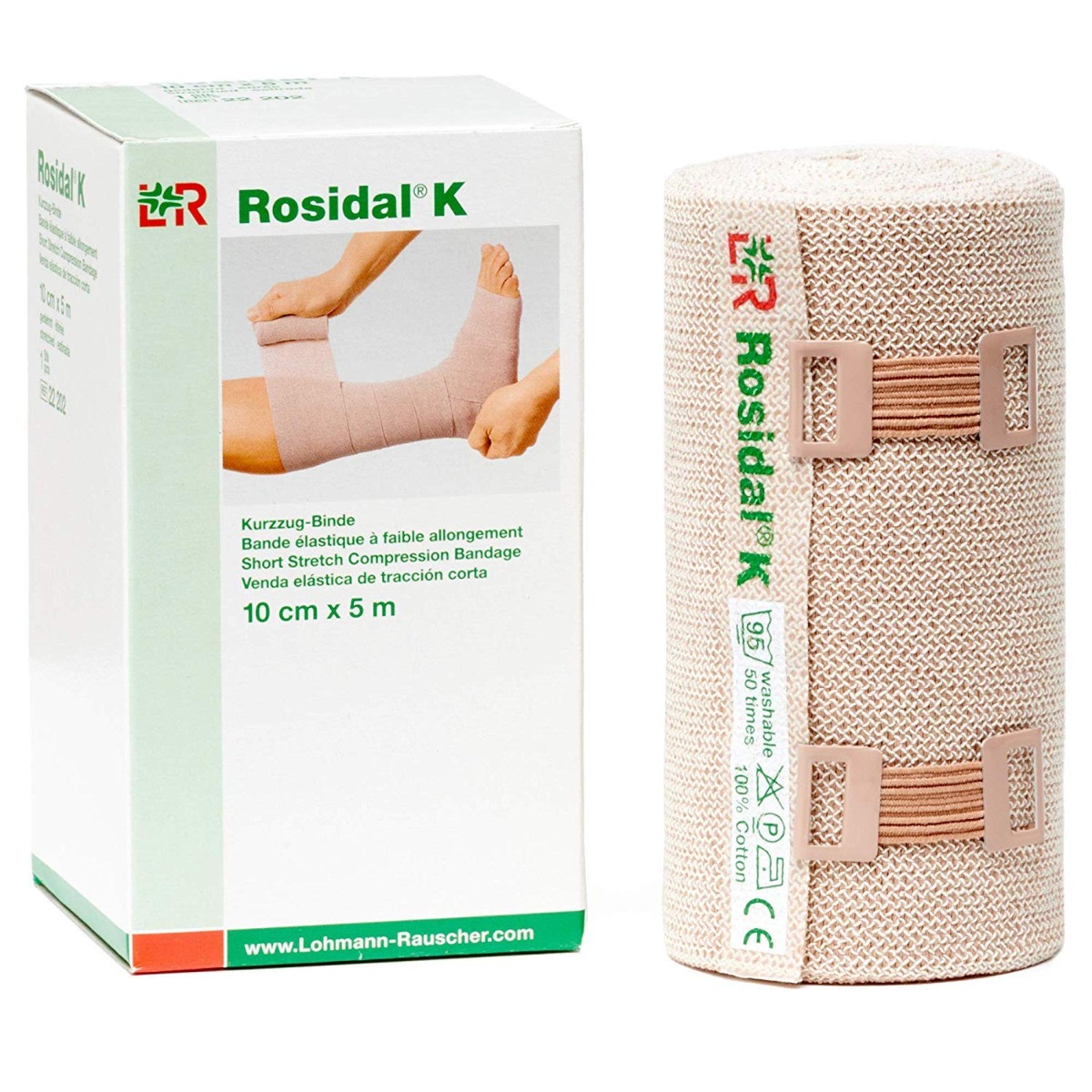 Benda elast. compressiva rosidal k color carne, cm.10xmt.5 in traz. 