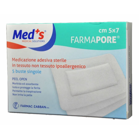 Compressa adesiva tnt str  5x7cm farmapore - conf. 50 pz 