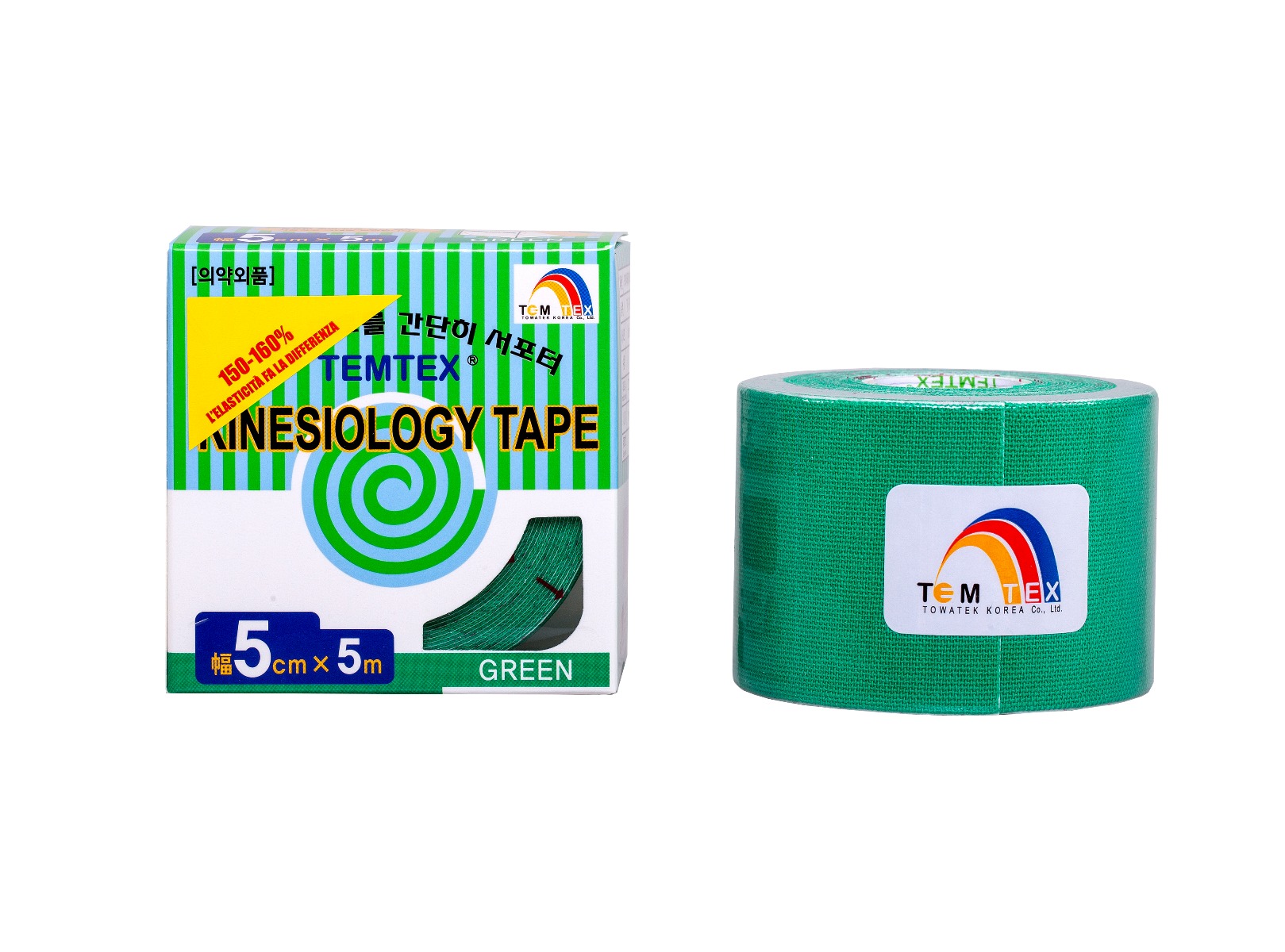 Cerotto kinesiology colore verde mis. cm.5x5mt. 