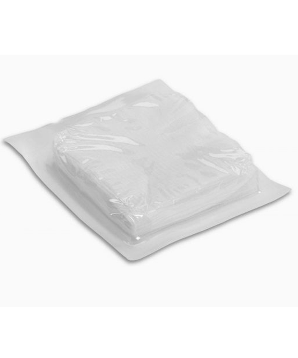 Compressa di garza idrofila sterile 10x10 cm, 8 strati, senza filo di bario. Ideale per medicazioni su ferite chirurgiche e abrasioni.