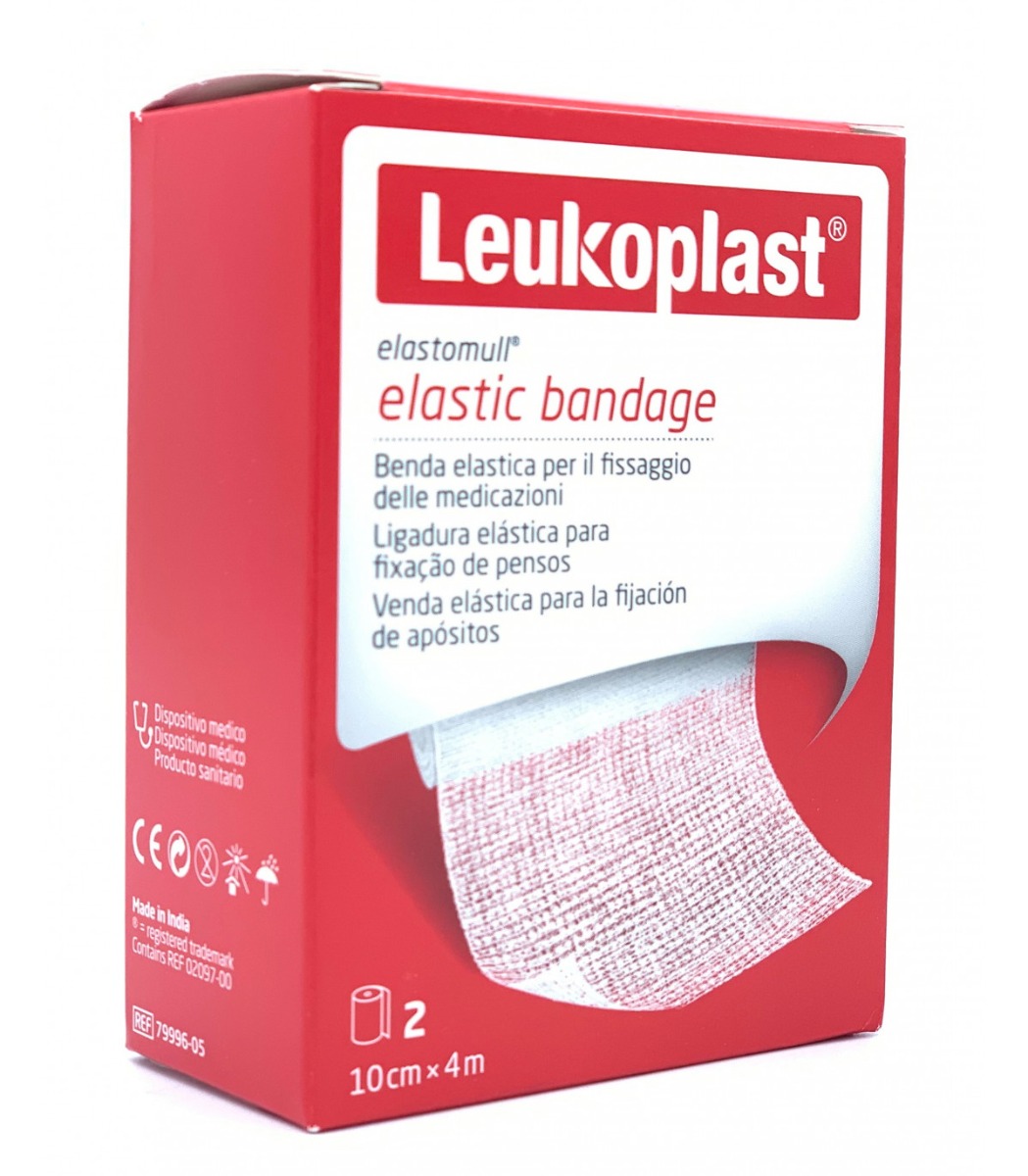Benda elast. in cotone leukoplast elastomull cm.10x4mt. conf. pz. 2 