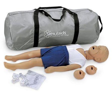 Manichino bambino x rianimazione completo di borsa 