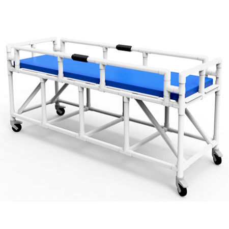 Barella amagnetica in pvc c/ruote completa di materassino 