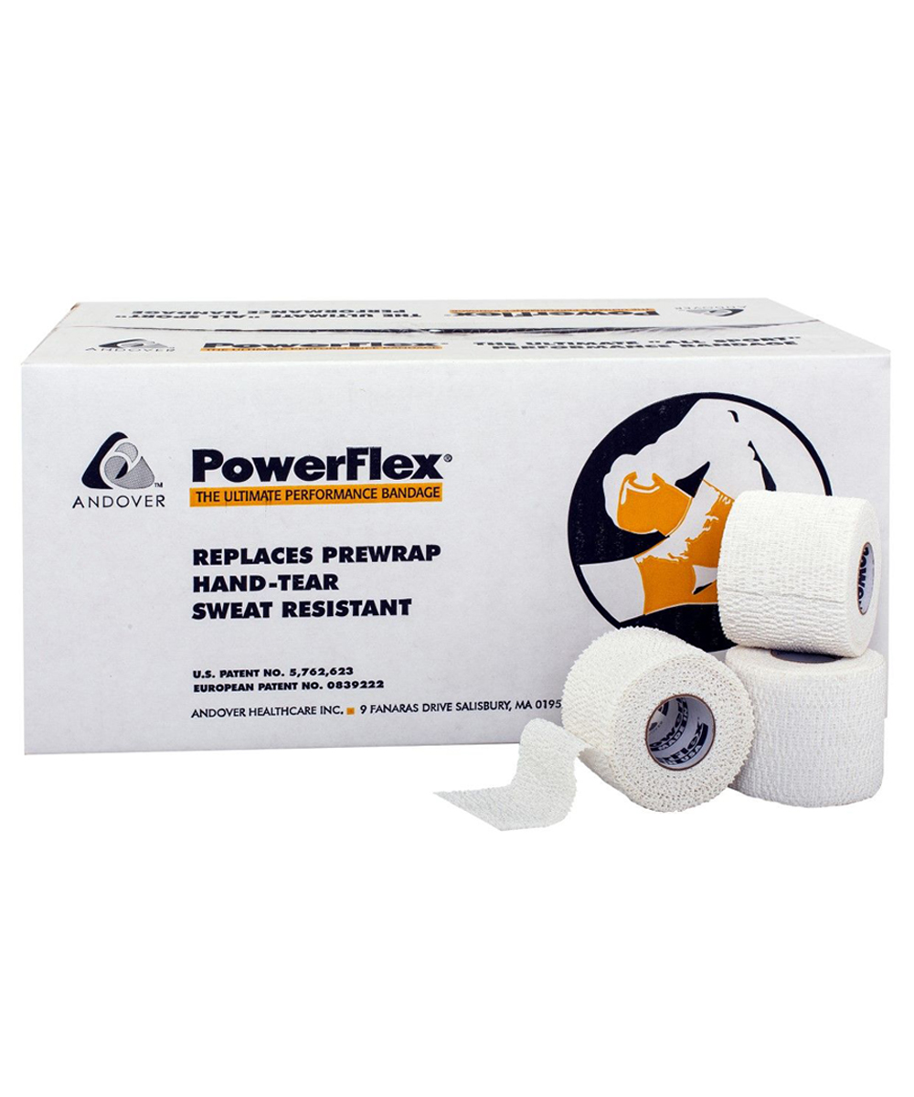 Benda elastica autoadesiva PowerFlex 5 cm x 5,5 mt, confezione da 24 pezzi. Leggera, idrorepellente e adatta a contusioni, distorsioni e lussazioni.