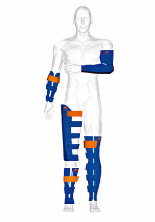 Steccobende rigide blue splint c/anima flessib. kit 5 pz.con sacca 