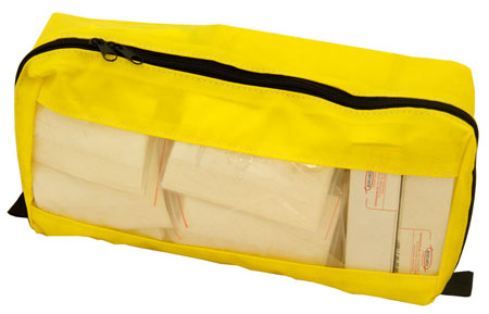 Borsetta standard gialla antistrappo e imperm. c/zip mis. cm27x12x9circa 