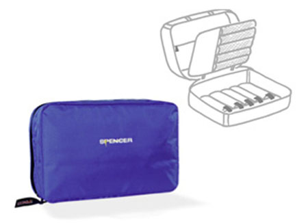 Borsetta m1 mis.31,3x10x20 blu,tasca est.trasp.,chius.zip,attacco velcro 