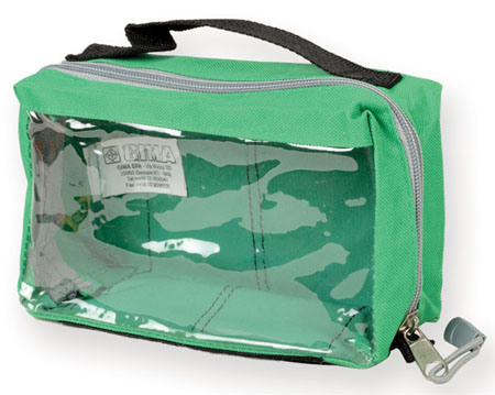 Borsetta quadrata verde c/finestra cm. 20x11x8 