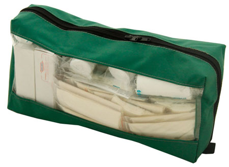 Borsetta standard grande verde antist/imperm. c/zip cm31x15x8 circa 