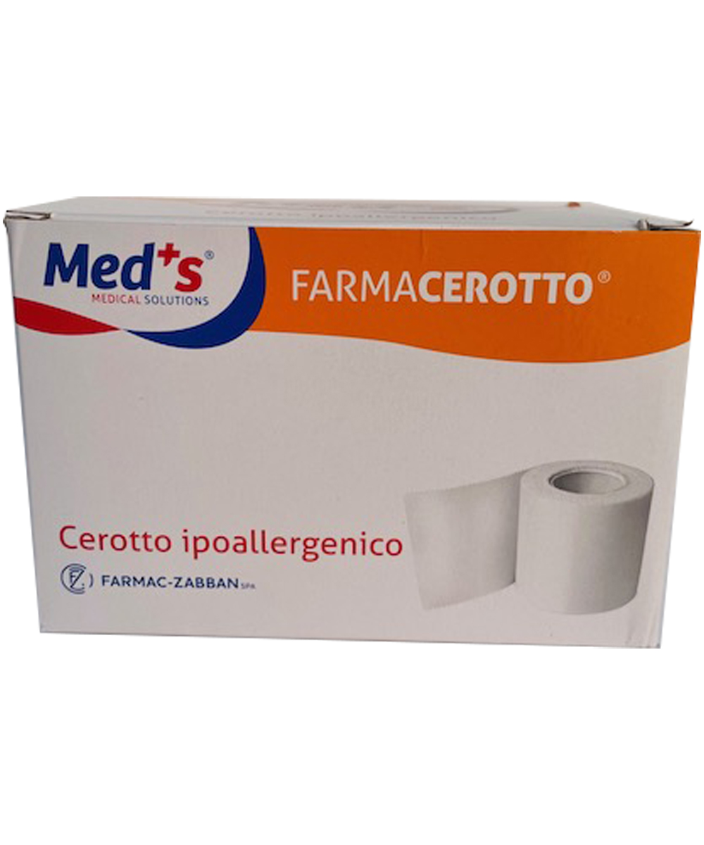 Cerotti su tela Farmacerotto 1,25x9,14 m, adesivo ipoallergenico con ossido di zinco, su rocchetto di plastica. Ideali per il fissaggio di medicazioni su pelli normali.
