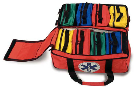 Borsa emer.,all'int.8 borsette amov. vasch.inf.antiur.,cm47x25x27h rossa 