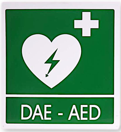 Cartello segnaletico dae da muro x defibrillatore cm. 30x36 