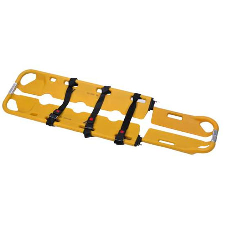Barella atraumatica in plastica con 3 cinghie di sicurezza 