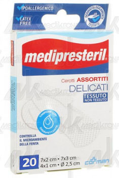 Cerotti delicati medipresteril assortiti 4 formati conf.20 pz. 