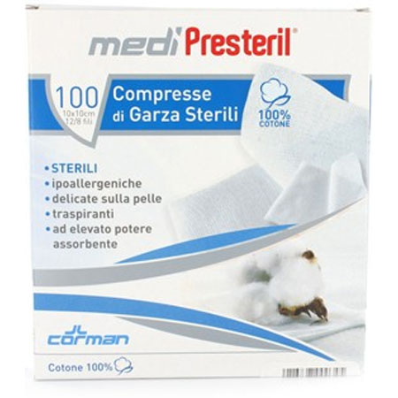 Compressa garza str 10x10cm 12/8 100 cpr 