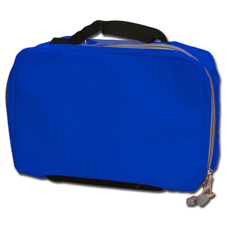 Borsetta nylon blu c/zip e manico cm29x19x11 
