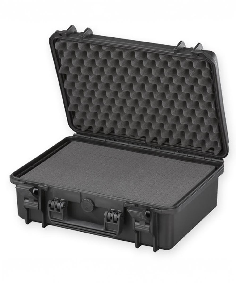 Valigia GIMA 27227 - IP67 - media nera con spugna interna, ideale per il trasporto sicuro di strumenti medicali e dispositivi tecnici delicati.