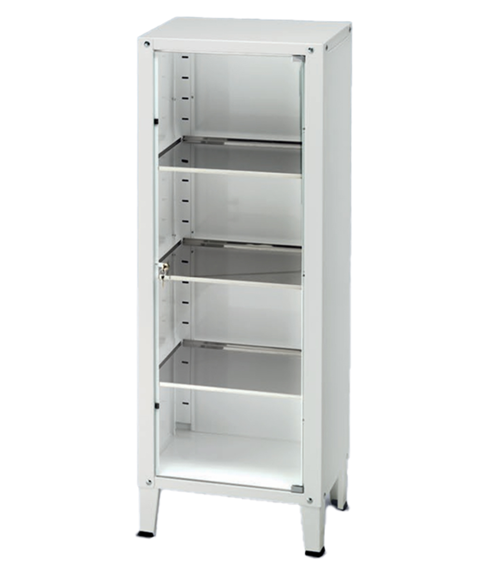 Vetrina 1 anta cm 52x35x138h con 3 ripiani in acciaio 