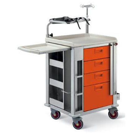Carrello emergenza, mod.luxor completo, cm.88x65x127h 
