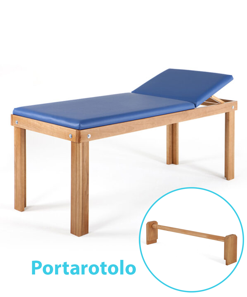 Lettino in legno per trattamenti 2 sezioni c/portar colore blu skai1915 