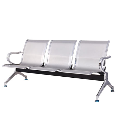 Panca 3 posti per sale attesa telaio acciaio microforato 180x68x78cm 