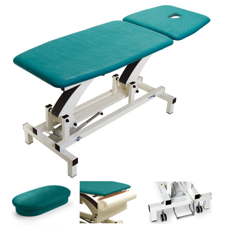 Letto visita c/foro,tappo, portalenz regol. in alt. compl. di kit ruote 