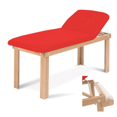 Letto legno x trattamenti e visita c/foro e portar. col.rosso scuro 726 