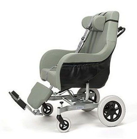 Poltrona coraille polifunzionale largh. cm. 44 in skai verde pedana sep. 