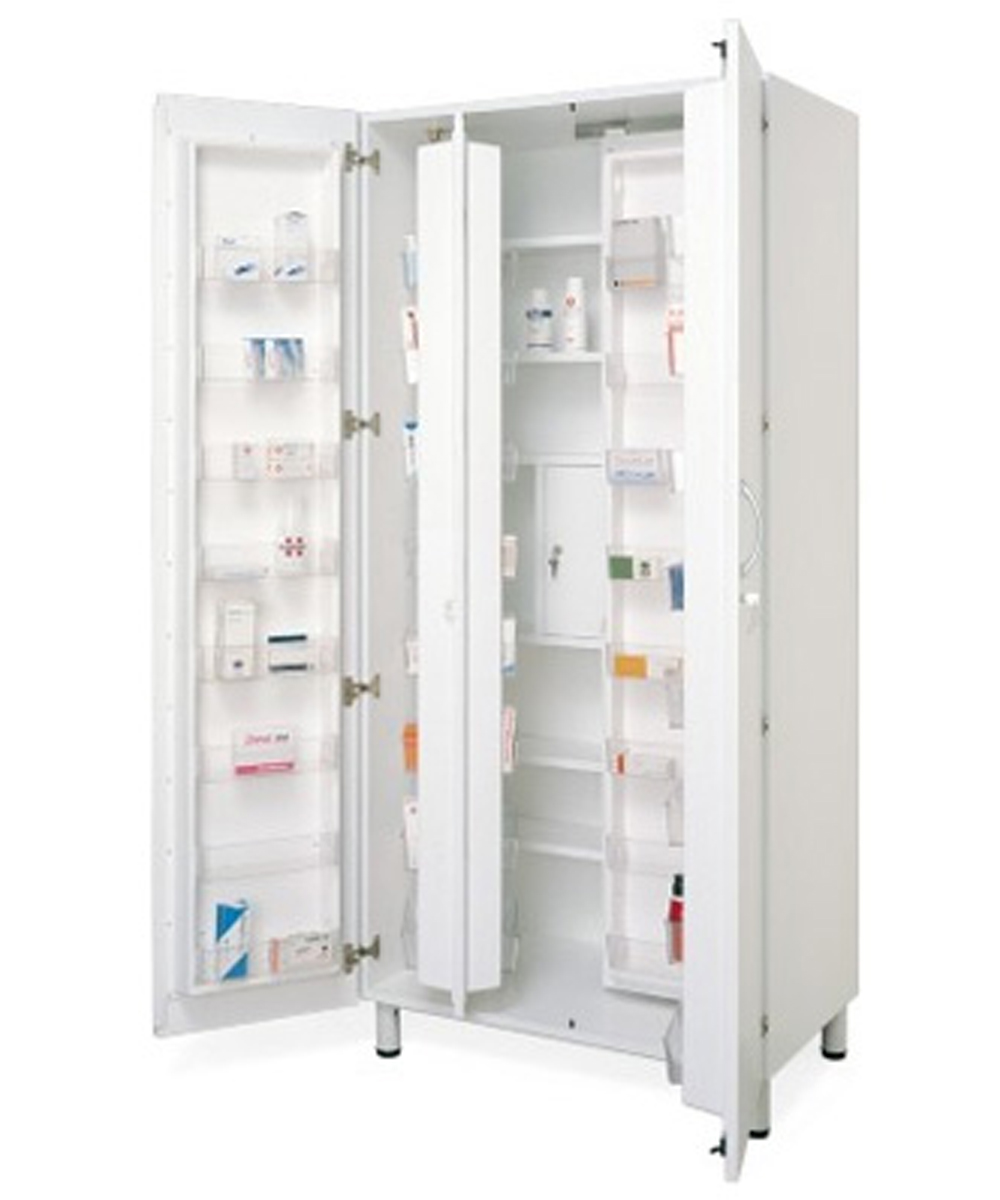 Armadio porta farmaci 60 vani con tesoretto cm.90x60x200 