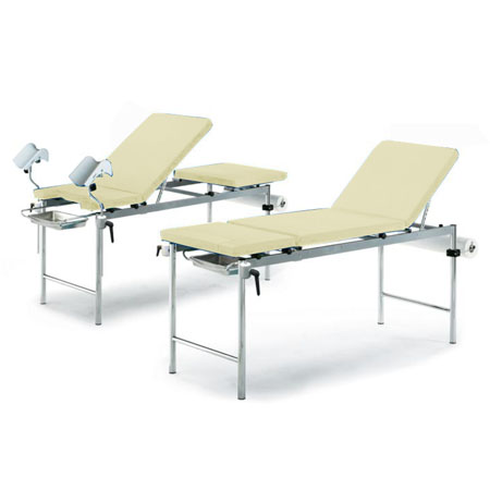 Letto visita 2 snodi trasformab. in lett.ginec. col panna c/supp.portal. 