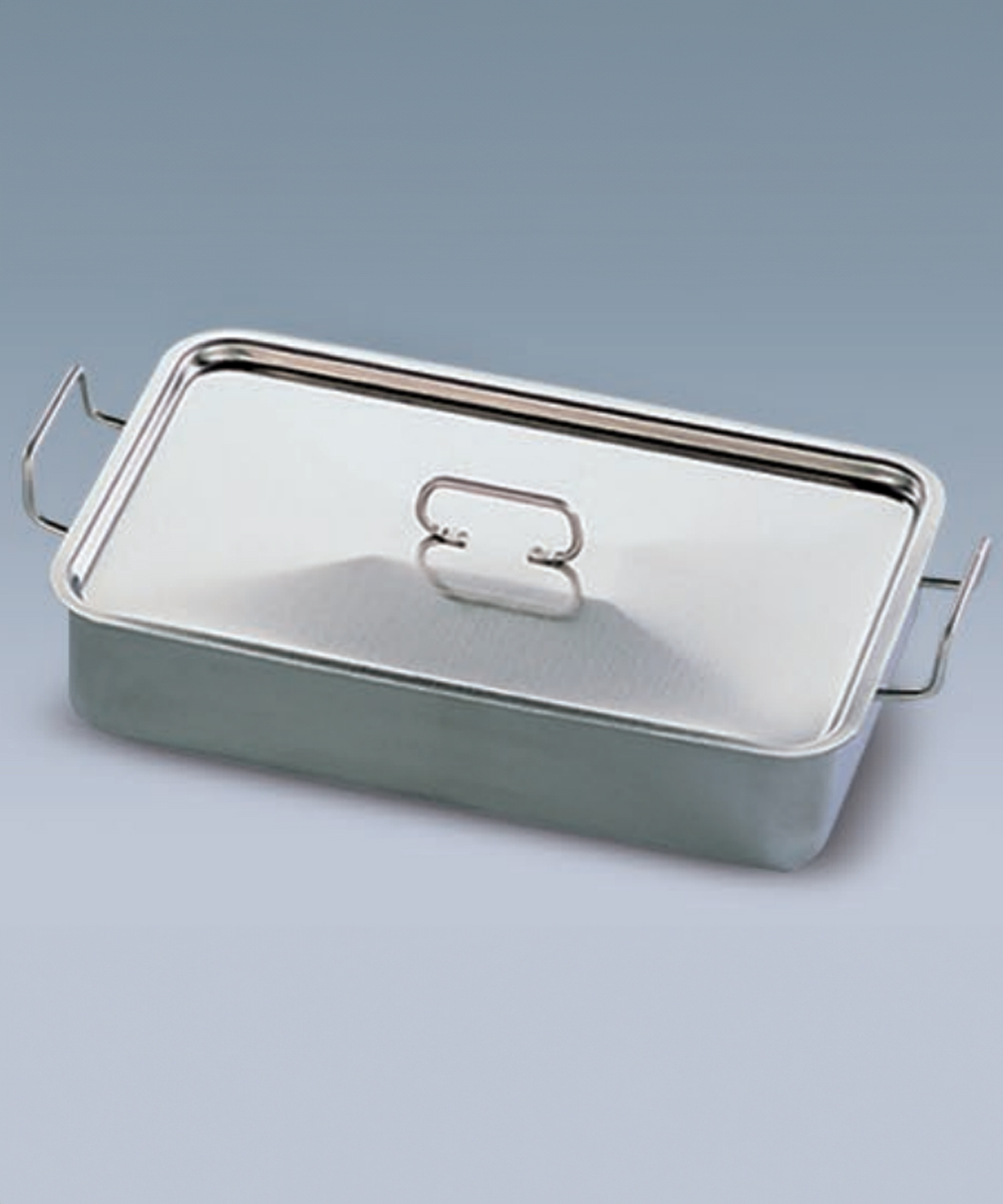 Bacinella Portaferri in Acciaio Inox con Coperchio, evidenziando il design elegante e funzionale, perfetta per usi sanitari.