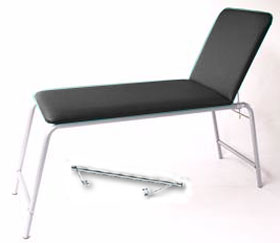 Letto visita 1 snodo 2 sezioni nero con portarotolo port. 150 kg. 