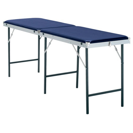 Lettino a valigia large port.allum. 2 sez. largh. cm.70 col. blu + sacca 