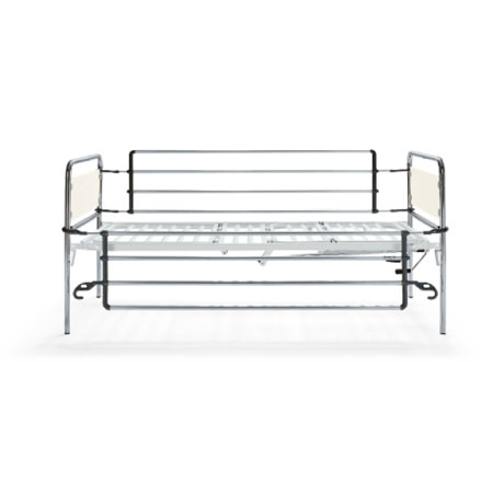 Sponde ribaltabili a barre in lega di alluminio lucidato - coppia 