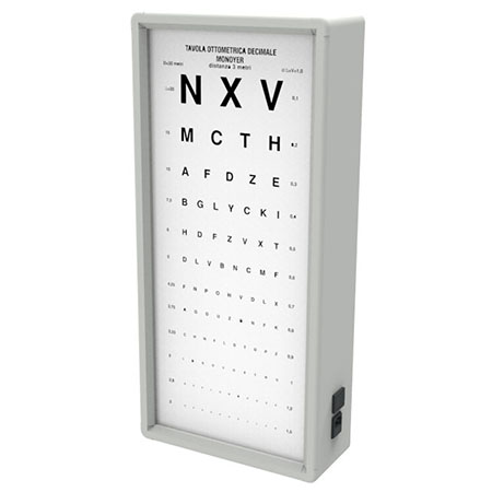 Ottotipo luminoso da mt.3 monoyer 