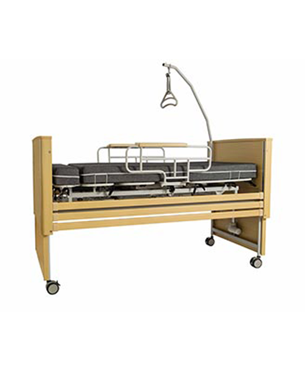 Letto girevole elettrico con funzione di alzata assistita automatica, perfetto per anziani e disabili, sicurezza e comfort garantiti.