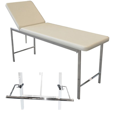 Letto visita 1 snodo beige con portarotolo 