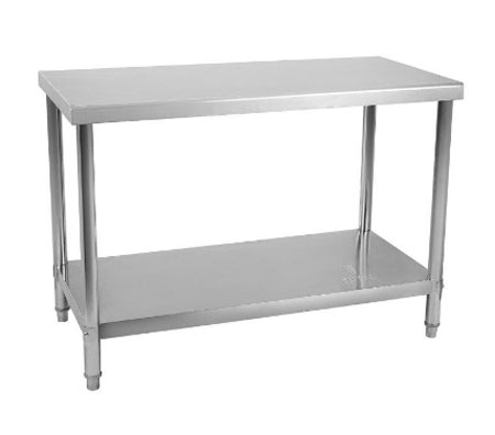 Scrivania inox 2 ripiani  