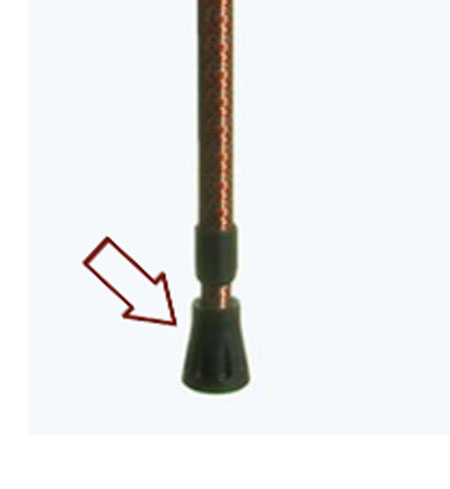 Puntale in gomma per bastone derby 16x35mm 