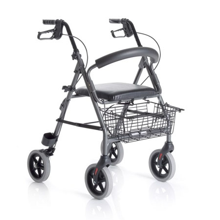 Deambulatore rollator atlante piegh. 4 ruote - con seduta imbottita 