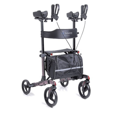 Deambulatore rollator saturno pieghevole antibrachiale 4 ruote 