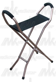 Bastone-sgabello pieghevole a quattro gambe 