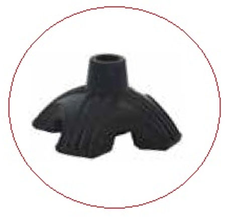 Puntale in gomma con foro diam. 18mm con 4 appoggi 