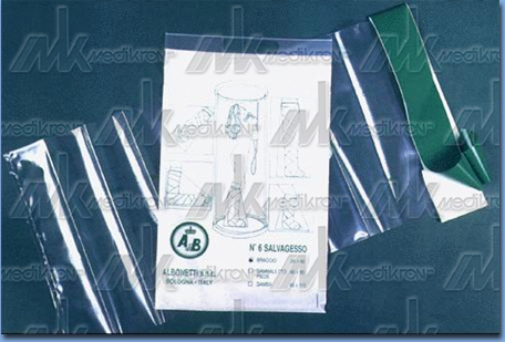 Sacchetto salvagesso per doccia con adesivo gambaletto cf.6 pz. 