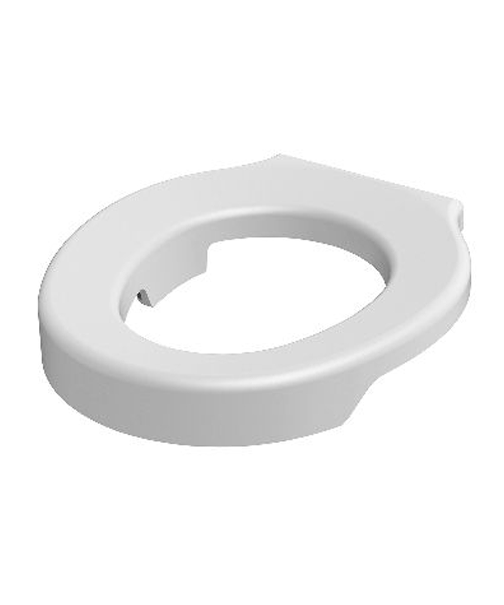 Copriwater morbido in foam di poliuretano bianco, con alette laterali per stabilità, adatto a tutti i tipi di WC. Lavabile e confortevole, perfetto per anziani e persone con mobilità ridotta.