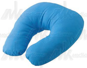 Cuscino cervicale da viaggio in fibra di cava siliconata col.azzurro 