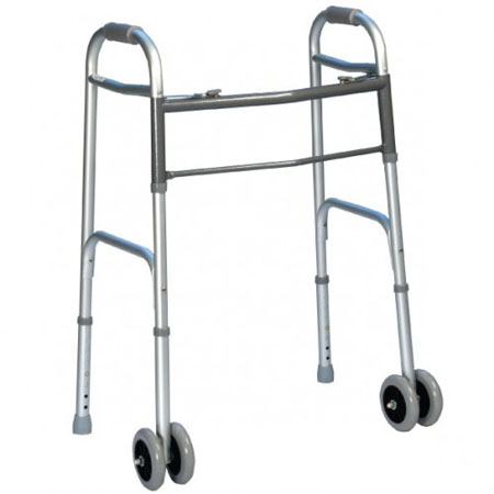 Deambulatore bariatrico fisso piegh. c/doppie ruote anter.max 250kg 