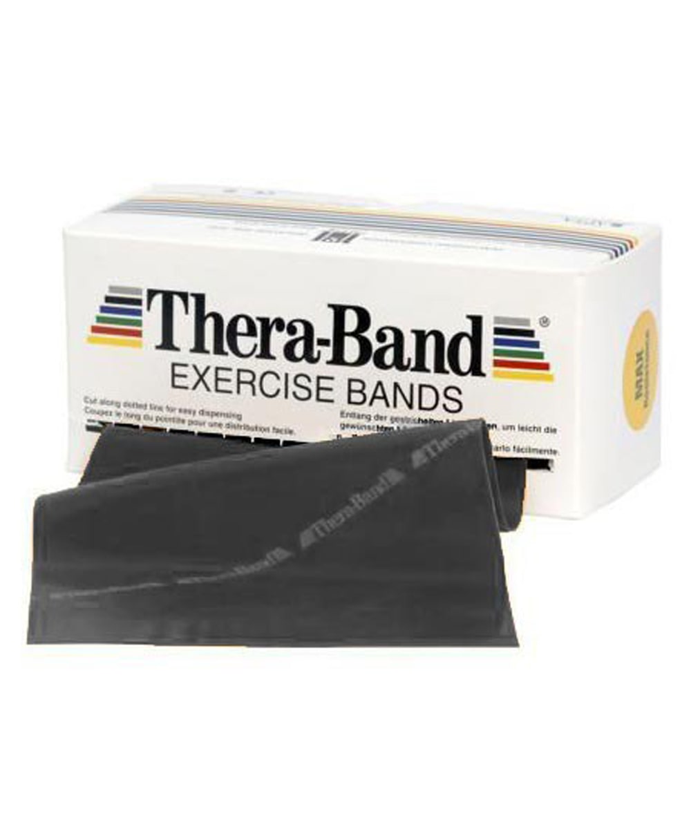 Fasce elastiche in lattice nero Special Forte 13x5,5 m ideali per esercizi di fisioterapia, riabilitazione muscolare e rieducazione articolare professionale.