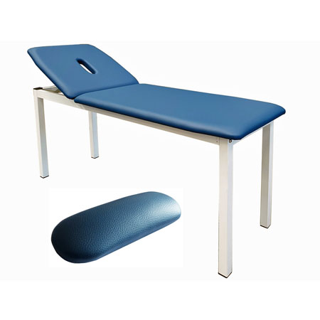 Letto visita 1 snodo large blu con foro e tappo cm193x80x78h port.180kg 